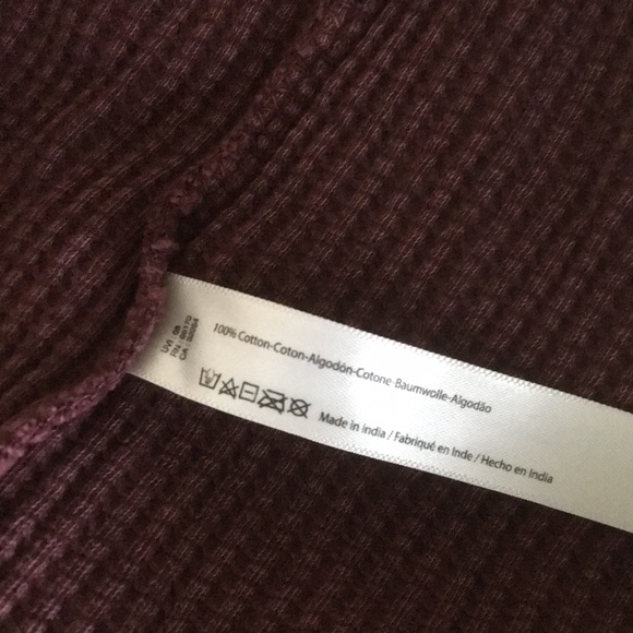 Free People Jolene Mini Dress FP One Babydoll Thermal Oversized Wine - Picture 12 of 15